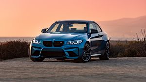 Превью обои bmw m3, bmw, автомобиль, синий, вид спереди