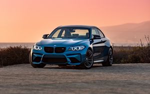 Превью обои bmw m3, bmw, автомобиль, синий, вид спереди