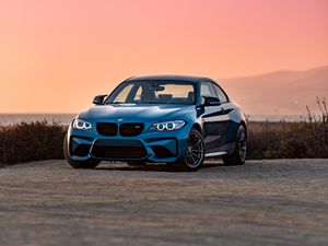 Превью обои bmw m3, bmw, автомобиль, синий, вид спереди