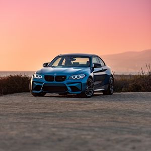 Превью обои bmw m3, bmw, автомобиль, синий, вид спереди