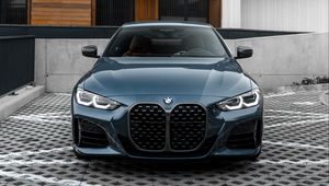 Превью обои bmw m3, bmw, автомобиль, синий, вид спереди, парковка