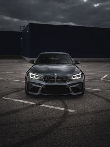 Превью обои bmw m3, bmw, автомобиль, вид спереди, серый