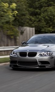Превью обои bmw m3, bmw, автомобиль, вид спереди, асфальт