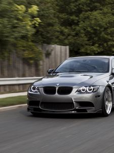 Превью обои bmw m3, bmw, автомобиль, вид спереди, асфальт