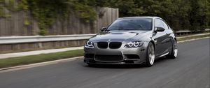 Превью обои bmw m3, bmw, автомобиль, вид спереди, асфальт