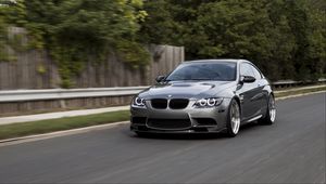 Превью обои bmw m3, bmw, автомобиль, вид спереди, асфальт