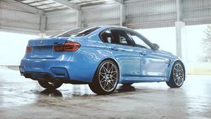 Превью обои bmw m3 competition, bmw, машина, голубой, вид сбоку