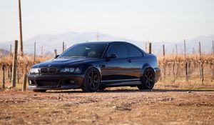 Превью обои bmw, m3, e46, черный, вид сбоку