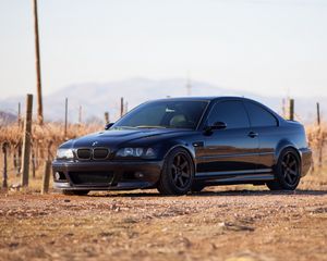 Превью обои bmw, m3, e46, черный, вид сбоку