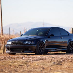 Превью обои bmw, m3, e46, черный, вид сбоку