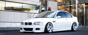 Превью обои bmw, m3, e46, белый, вид сбоку