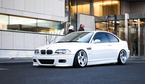 Превью обои bmw, m3, e46, белый, вид сбоку