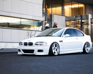 Превью обои bmw, m3, e46, белый, вид сбоку