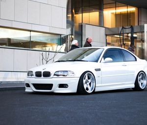 Превью обои bmw, m3, e46, белый, вид сбоку