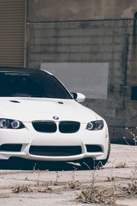 Превью обои bmw, m3, e90, белый, вид спереди