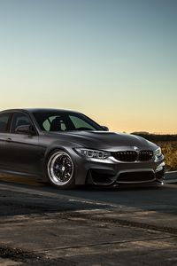 Превью обои bmw, m3, f80, серый, вид сбоку