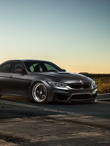 Превью обои bmw, m3, f80, серый, вид сбоку