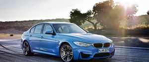 Превью обои bmw, m3, вид сбоку, синий