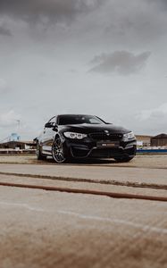 Превью обои bmw m4, bmw, автомобиль, спорткар, черный