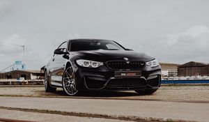 Превью обои bmw m4, bmw, автомобиль, спорткар, черный