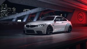 Превью обои bmw m4, bmw, машина, белый, вид сбоку