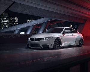 Превью обои bmw m4, bmw, машина, белый, вид сбоку