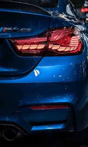 Превью обои bmw m4 cs, bmw, синий, вид сзади