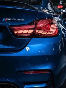 Превью обои bmw m4 cs, bmw, синий, вид сзади