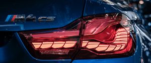 Превью обои bmw m4 cs, bmw, синий, вид сзади