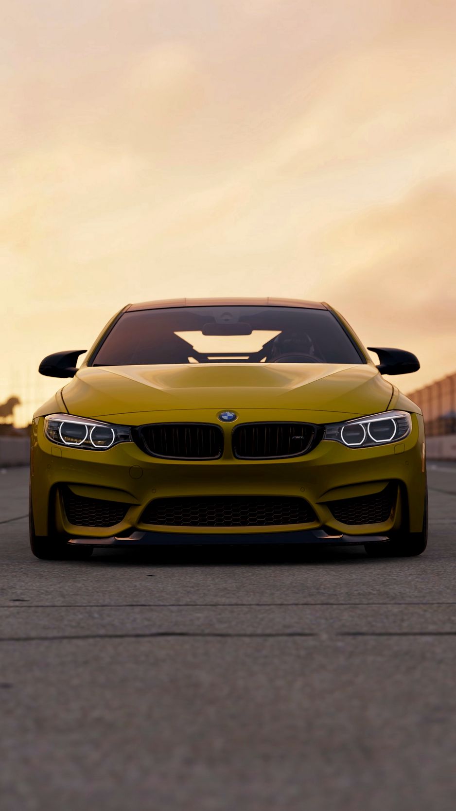 Скачать 938x1668 bmw m4 gts, bmw m4, bmw, вид спереди, желтый, авто обои,  картинки iphone 8/7/6s/6 for parallax