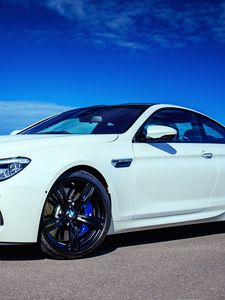 Превью обои bmw, m6, белый, вид сбоку