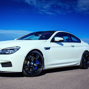 Превью обои bmw, m6, белый, вид сбоку