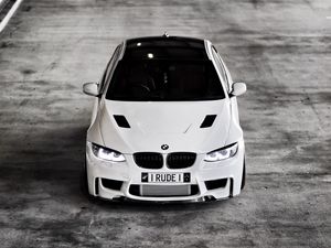 Превью обои bmw, машина, белый, спортивный, вид сверху