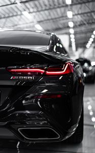 Превью обои bmw, машина, фара, вид сзади