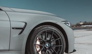 Превью обои bmw, машина, колесо, серый
