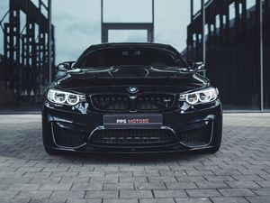 Превью обои bmw, машина, вид спереди, черный