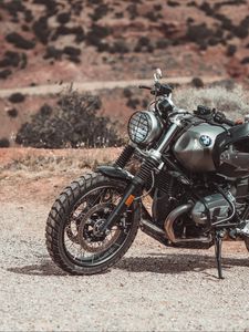 Превью обои bmw, мотоцикл, байк, вид сбоку, колесо