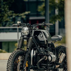 Превью обои bmw, мотоцикл, байк, вид спереди, фара