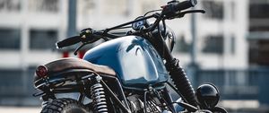 Превью обои bmw r80, bmw, мотоцикл, байк, синий, вид сбоку