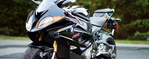 Превью обои bmw s1000 rr, bmw, мотоцикл, байк, черный, мото