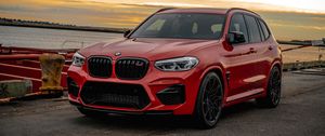 Превью обои bmw x3, bmw, автомобиль, красный