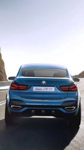 Превью обои bmw, x4, концепт, вид сзади, поворот