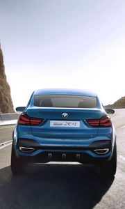 Превью обои bmw, x4, концепт, вид сзади, поворот