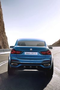 Превью обои bmw, x4, концепт, вид сзади, поворот