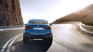 Превью обои bmw, x4, концепт, вид сзади, поворот