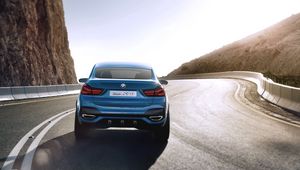 Превью обои bmw, x4, концепт, вид сзади, поворот