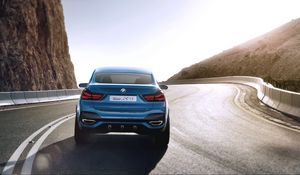 Превью обои bmw, x4, концепт, вид сзади, поворот