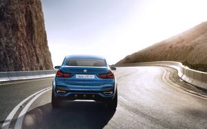 Превью обои bmw, x4, концепт, вид сзади, поворот