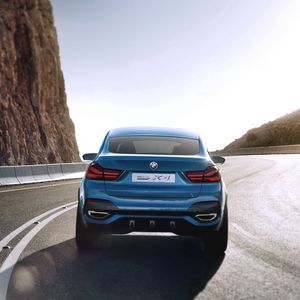 Превью обои bmw, x4, концепт, вид сзади, поворот