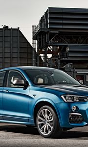 Превью обои bmw, x4, m40i, синий, вид сбоку